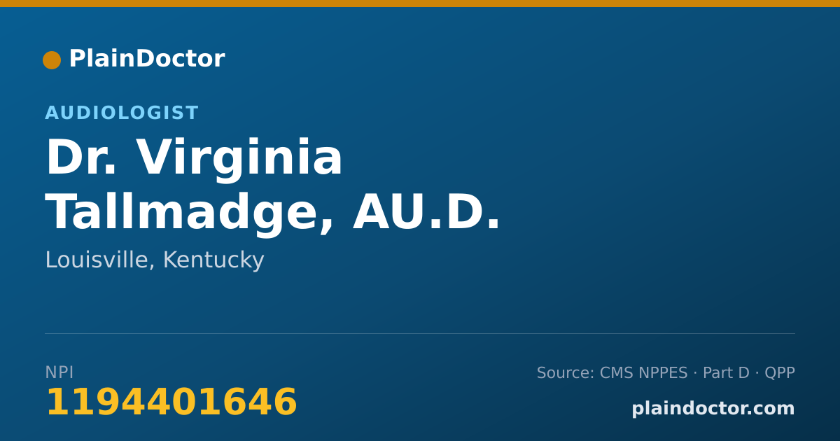 Shareable card for Virginia Tallmadge, AU.D. - Audiologist, Louisville, KY