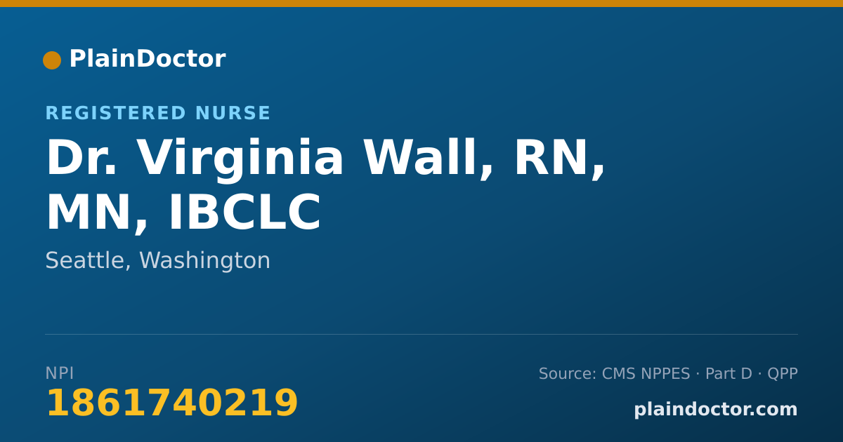 Shareable card for Virginia Wall, RN, MN, IBCLC - Registered Nurse, Seattle, WA