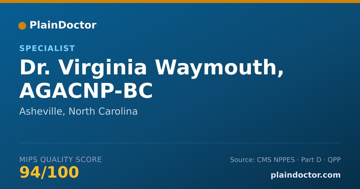 Shareable card for Virginia Waymouth, AGACNP-BC - Specialist, Asheville, NC