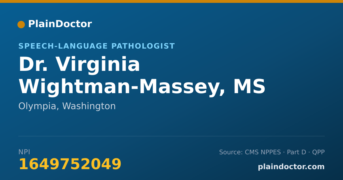 Shareable card for Virginia Wightman-Massey, MS CCC-SLP - Speech-Language Pathologist, Olympia, WA