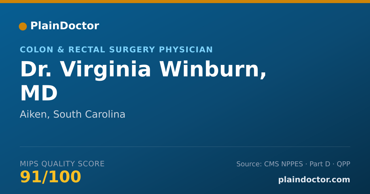 Shareable card for Virginia Winburn, MD - Colon & Rectal Surgery Physician, Aiken, SC