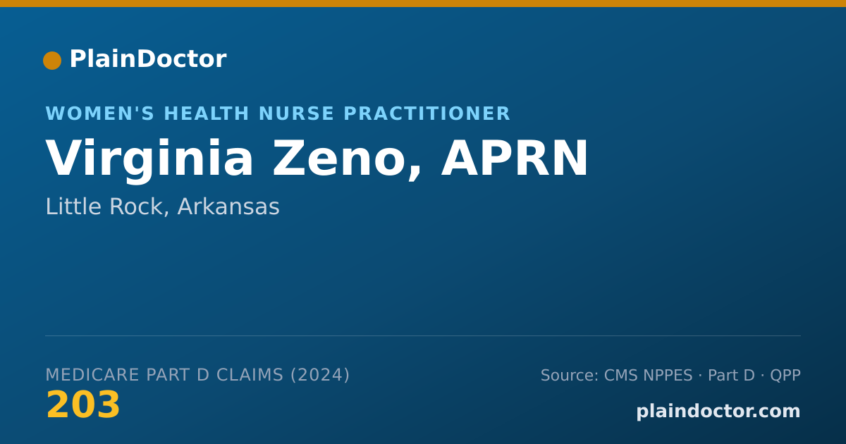 Shareable card for Virginia Zeno, APRN - Women's Health Nurse Practitioner, Little Rock, AR