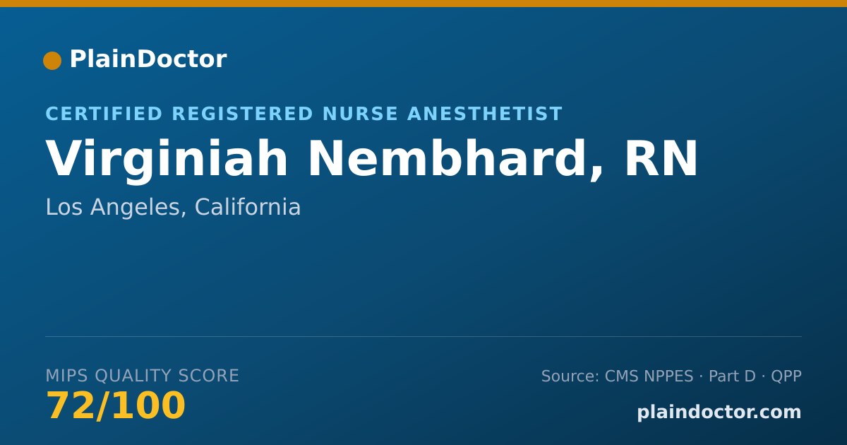 Shareable card for Virginiah Nembhard, RN - Registered Nurse, Los Angeles, CA