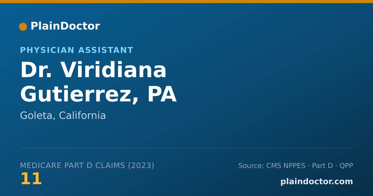 Shareable card for Viridiana Gutierrez, PA - Physician Assistant, Goleta, CA