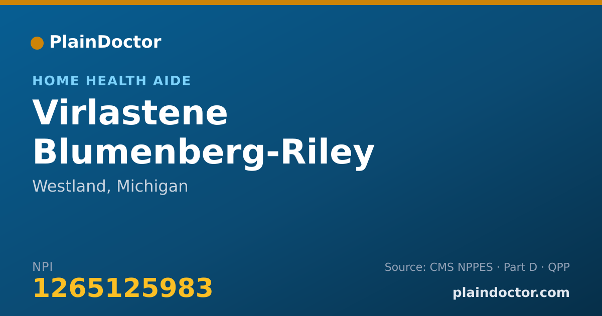 Shareable card for Virlastene Blumenberg-Riley - Home Health Aide, Westland, MI