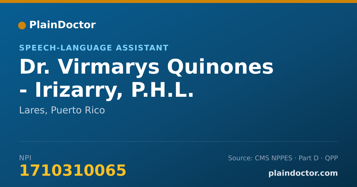 Shareable card for Virmarys Quinones - Irizarry, P.H.L. - Speech-Language Assistant, Lares, PR