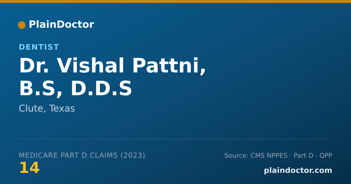 Shareable card for Vishal Pattni, B.S, D.D.S - Dentist, Clute, TX