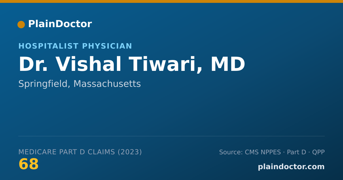 Shareable card for Vishal Tiwari, MD - Hospitalist Physician, Springfield, MA