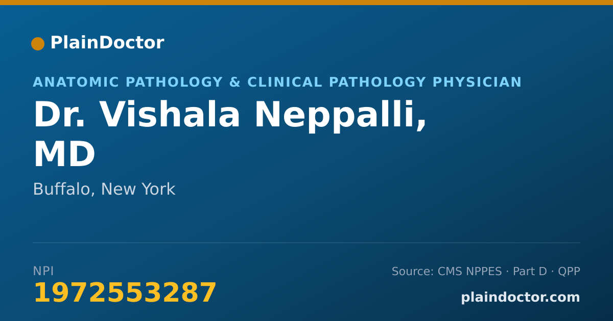 Shareable card for Vishala Neppalli, MD - Anatomic Pathology & Clinical Pathology Physician, Buffalo, NY