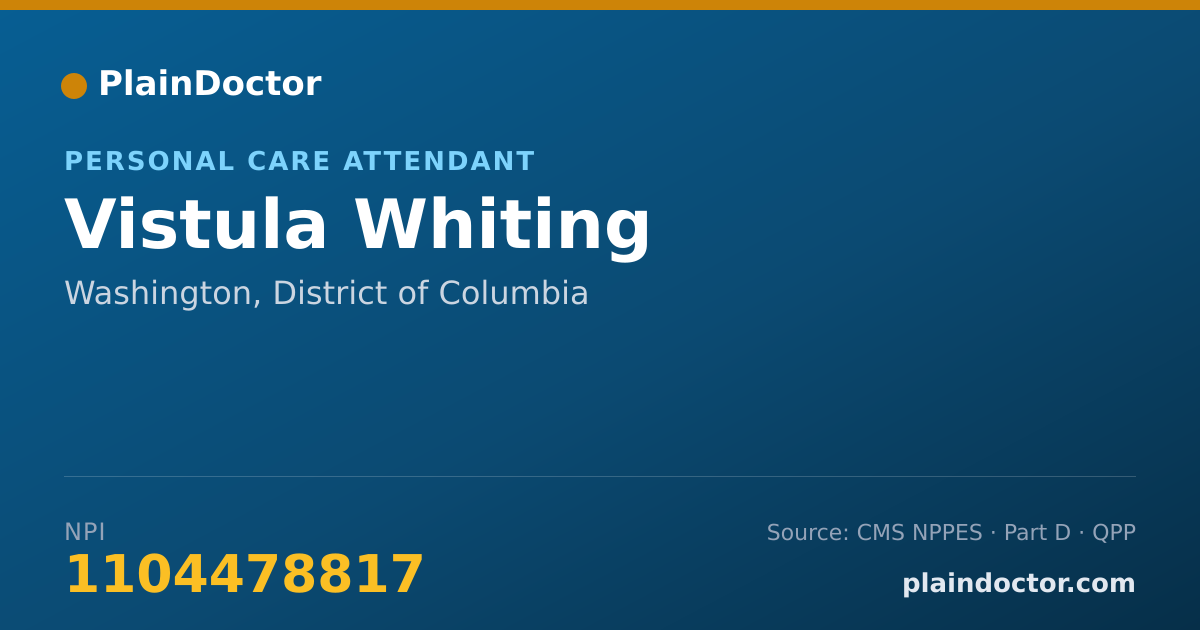 Shareable card for Vistula Whiting - Personal Care Attendant, Washington, DC