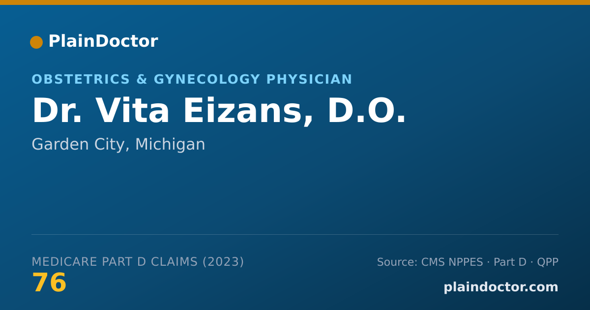 Shareable card for Vita Eizans, D.O. - Obstetrics & Gynecology Physician, Garden City, MI