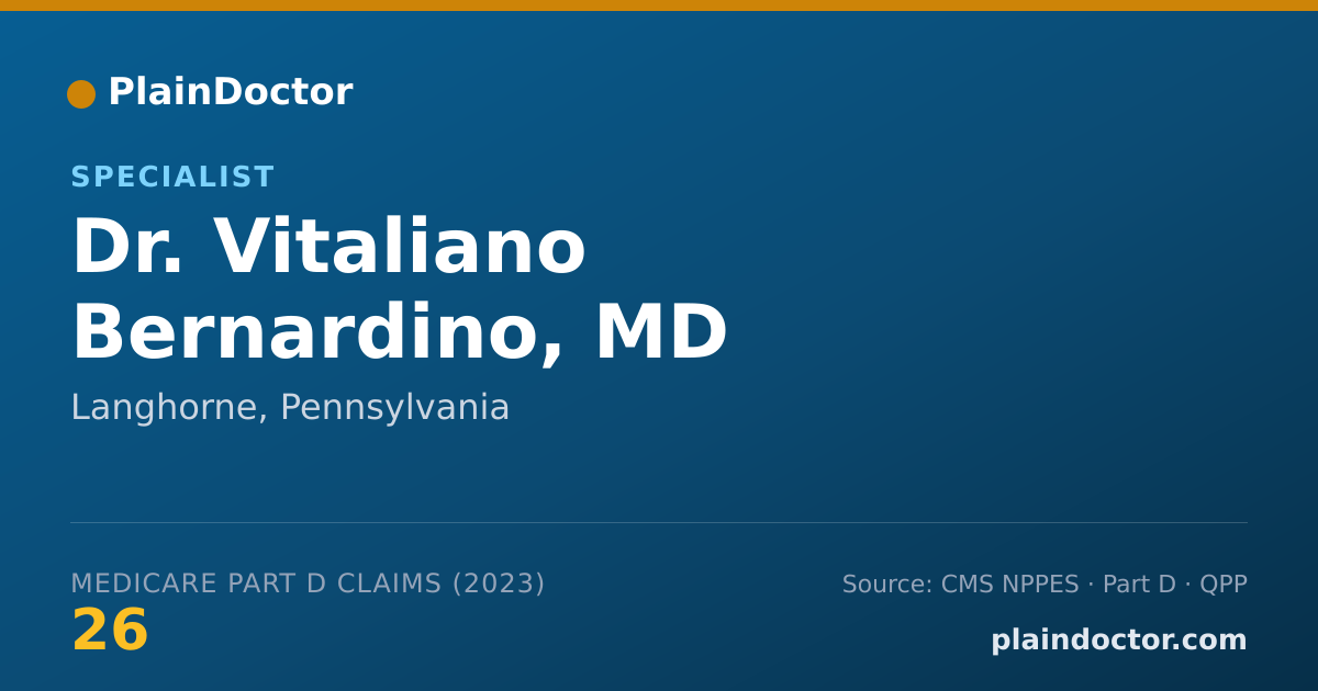 Shareable card for Vitaliano Bernardino, MD - Specialist, Langhorne, PA