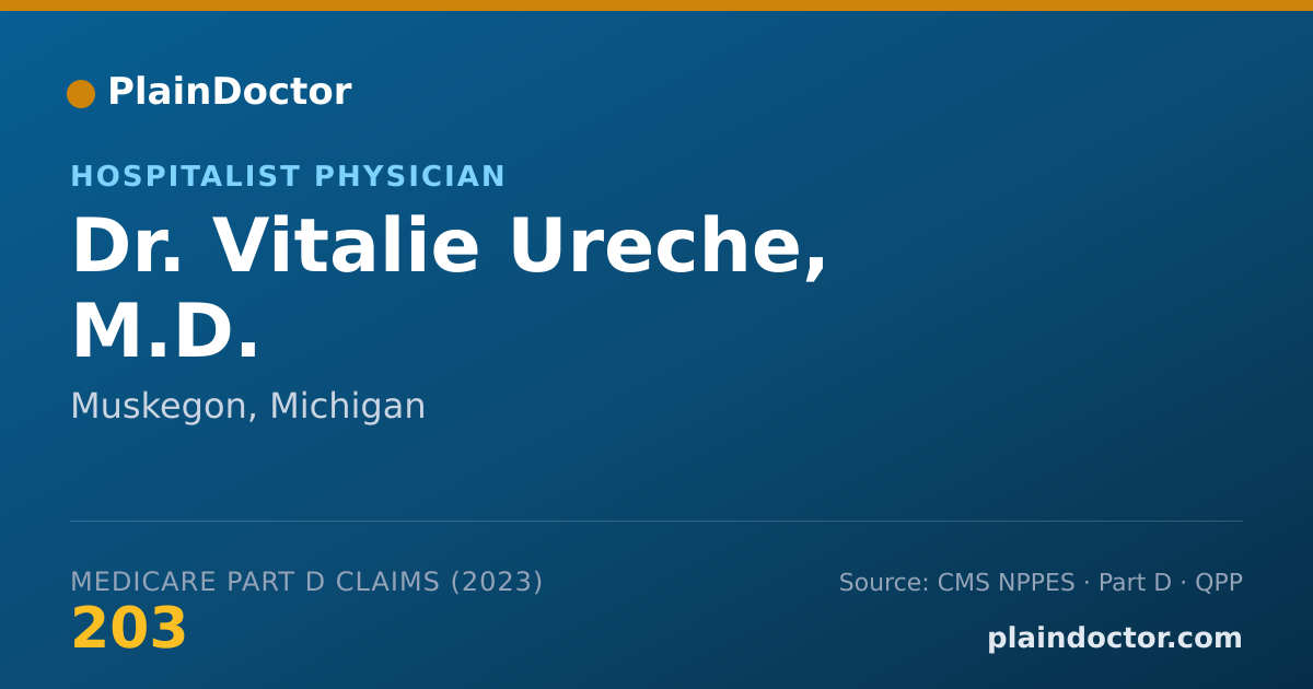 Shareable card for Vitalie Ureche, M.D. - Hospitalist Physician, Muskegon, MI