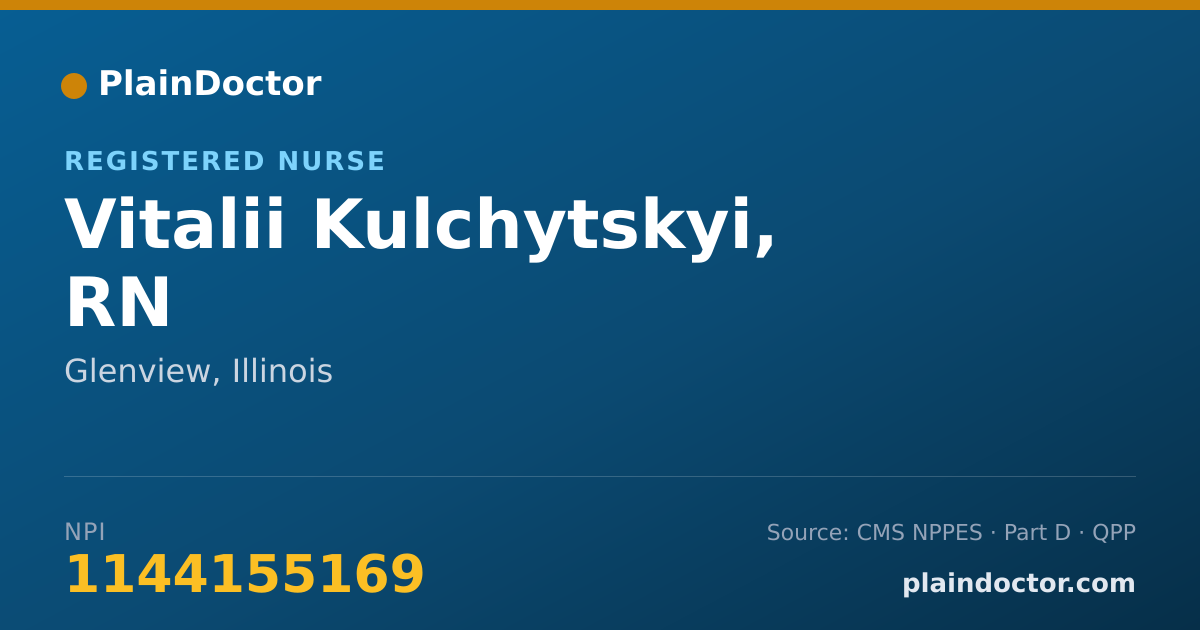 Shareable card for Vitalii Kulchytskyi, RN - Registered Nurse, Glenview, IL