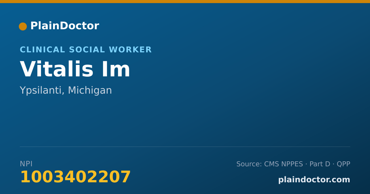 Shareable card for Vitalis Im - Clinical Social Worker, Ypsilanti, MI