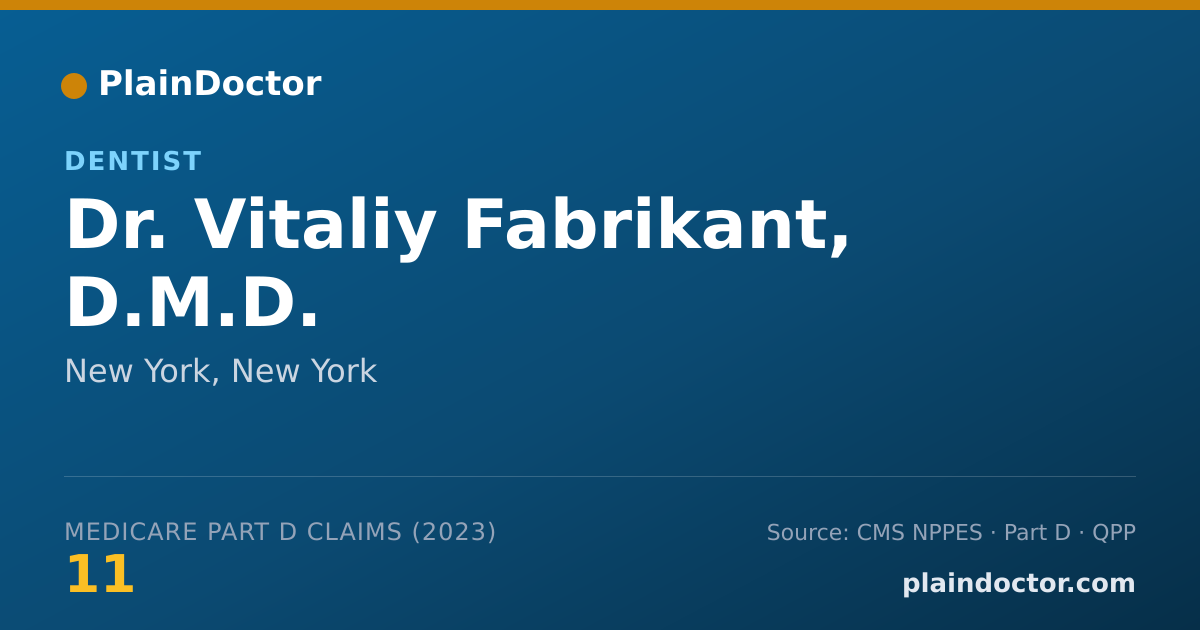 Shareable card for Vitaliy Fabrikant, D.M.D. - Dentist, New York, NY