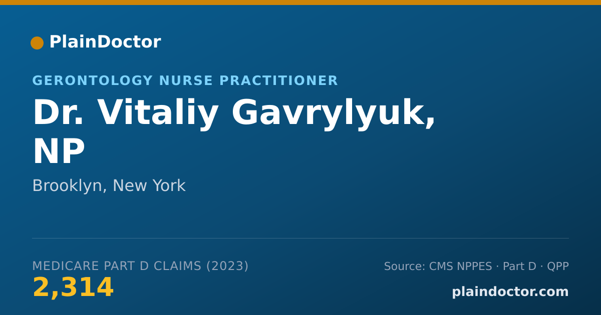 Shareable card for Vitaliy Gavrylyuk, NP - Gerontology Nurse Practitioner, Brooklyn, NY