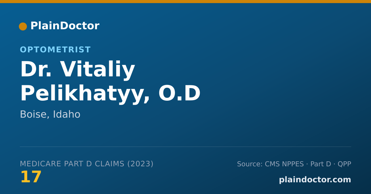 Shareable card for Vitaliy Pelikhatyy, O.D - Optometrist, Boise, ID