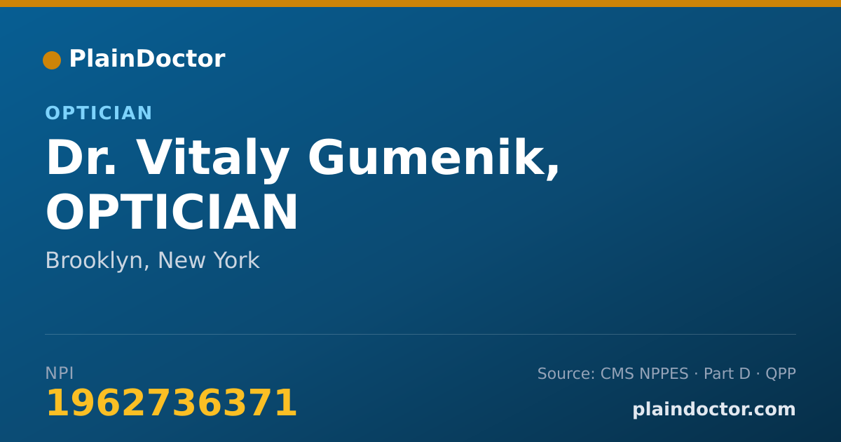 Shareable card for Vitaly Gumenik, OPTICIAN - Optician, Brooklyn, NY