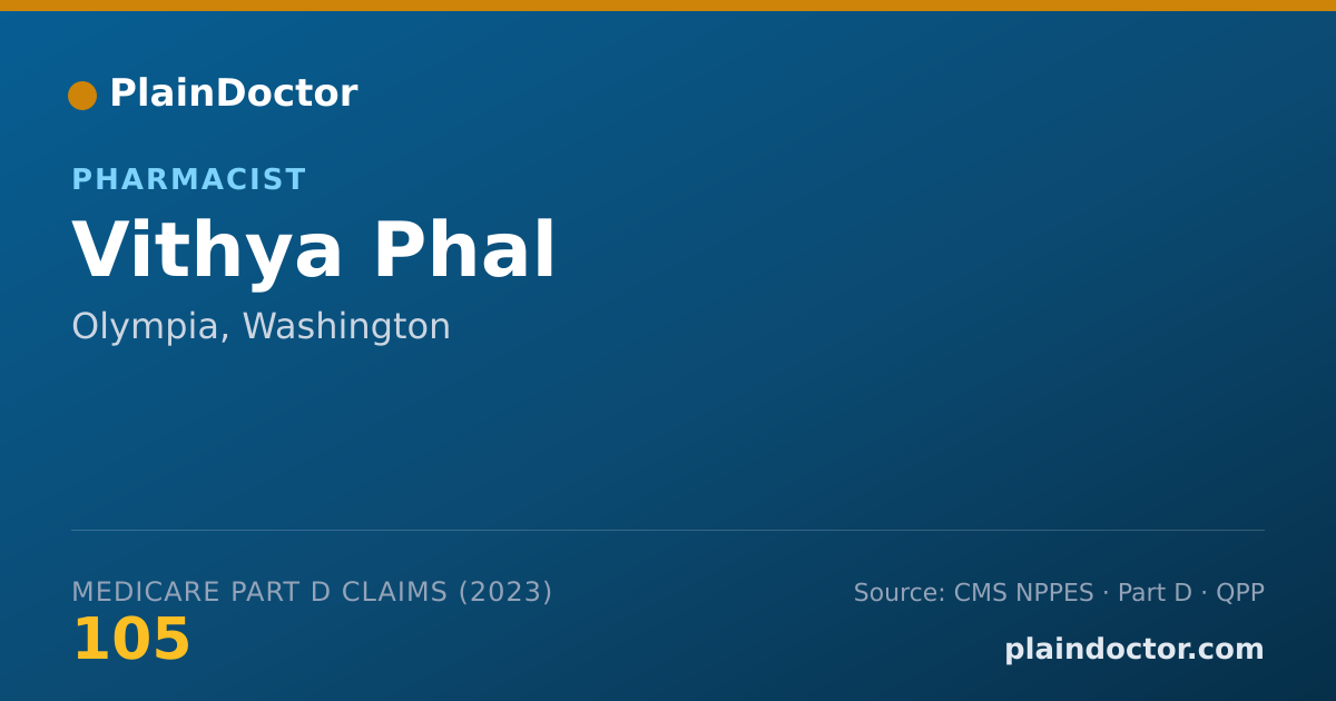 Shareable card for Vithya Phal - Pharmacist, Olympia, WA