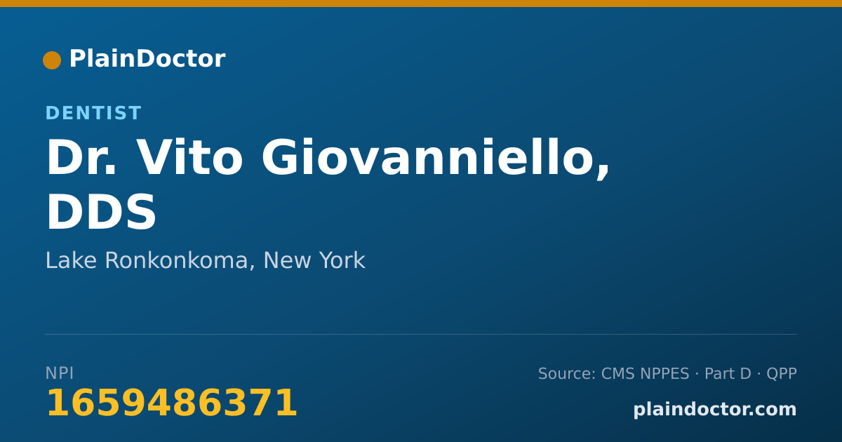 Shareable card for Vito Giovanniello, DDS - Dentist, Lake Ronkonkoma, NY