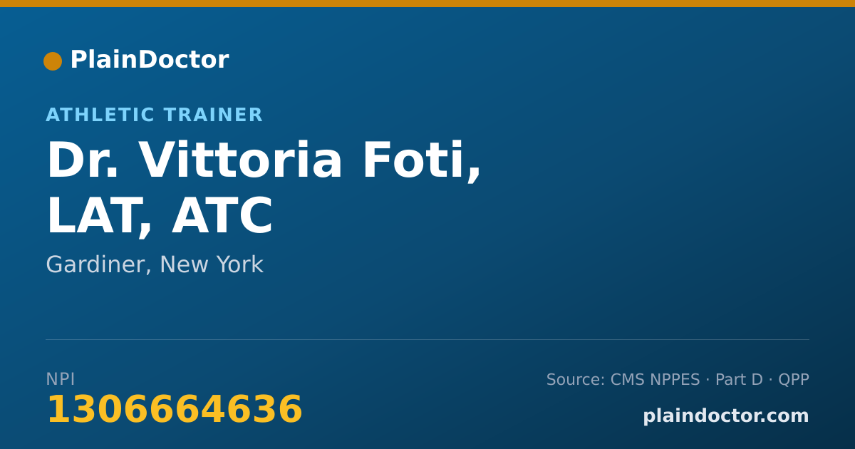 Shareable card for Vittoria Foti, LAT, ATC - Athletic Trainer, Gardiner, NY