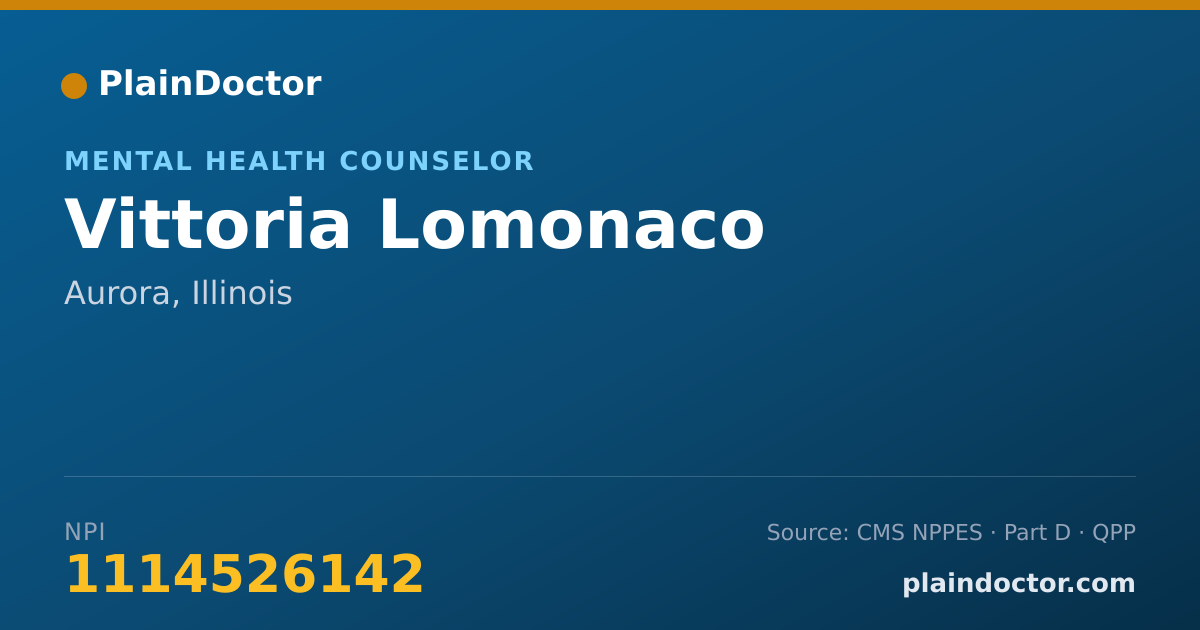 Shareable card for Vittoria Lomonaco - Mental Health Counselor, Aurora, IL