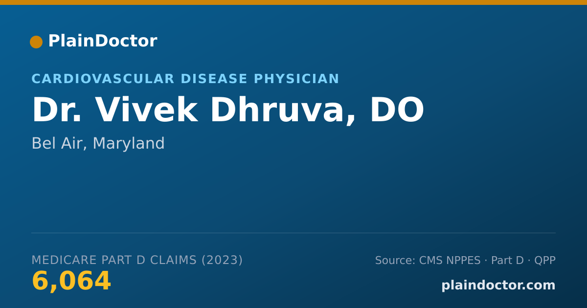 Shareable card for Vivek Dhruva, DO - Cardiovascular Disease Physician, Bel Air, MD