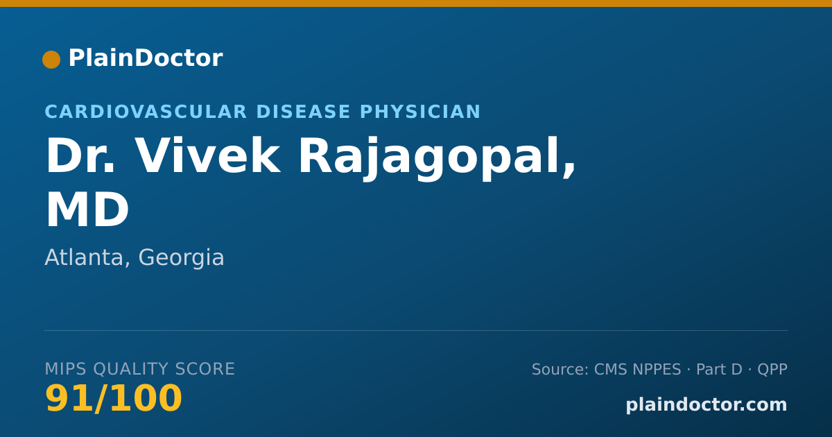 Shareable card for Vivek Rajagopal, MD - Cardiovascular Disease Physician, Atlanta, GA