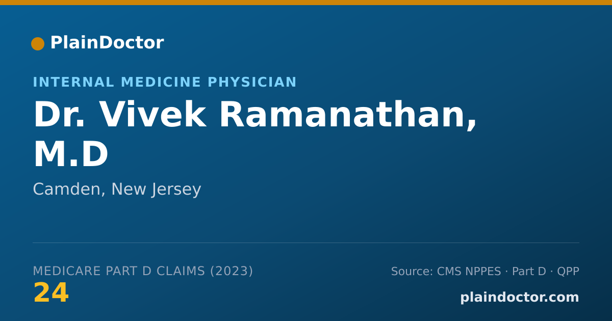 Shareable card for Vivek Ramanathan, M.D - Internal Medicine Physician, Camden, NJ