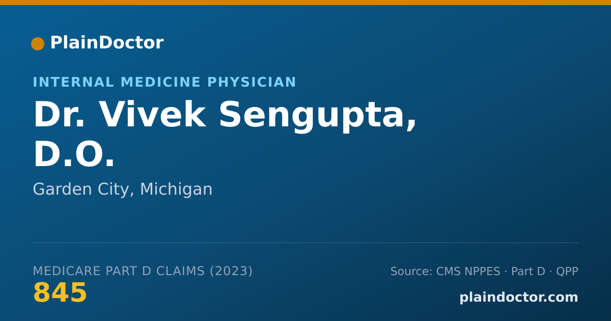Shareable card for Vivek Sengupta, D.O. - Internal Medicine Physician, Garden City, MI