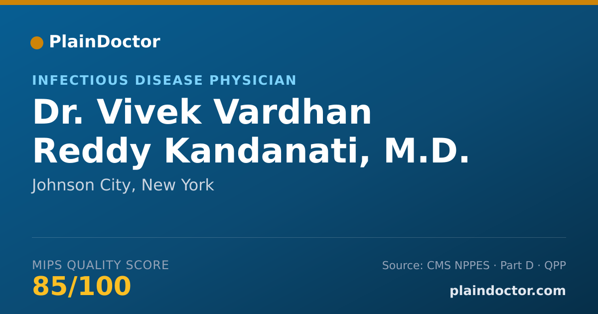 Shareable card for Vivek Vardhan Reddy Kandanati, M.D. - Infectious Disease Physician, Johnson City, NY