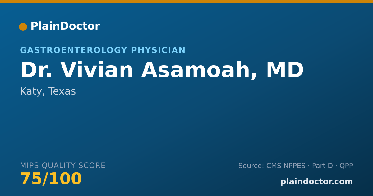 Shareable card for Vivian Asamoah, MD - Gastroenterology Physician, Katy, TX