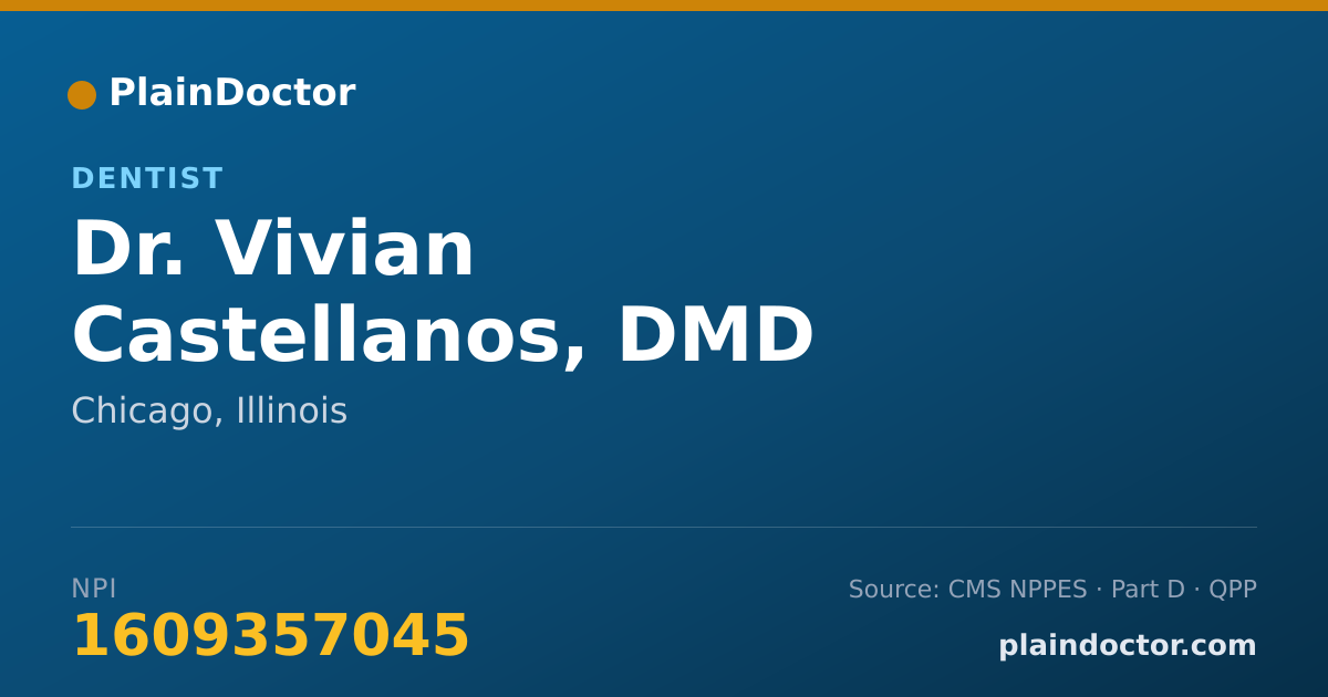 Shareable card for Vivian Castellanos, DMD - Dentist, Chicago, IL