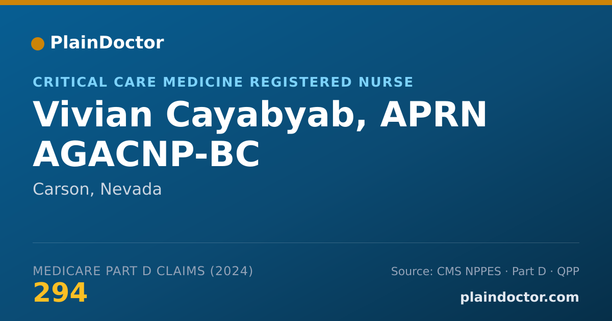 Shareable card for Vivian Cayabyab, APRN AGACNP-BC - Critical Care Medicine Registered Nurse, Carson, NV