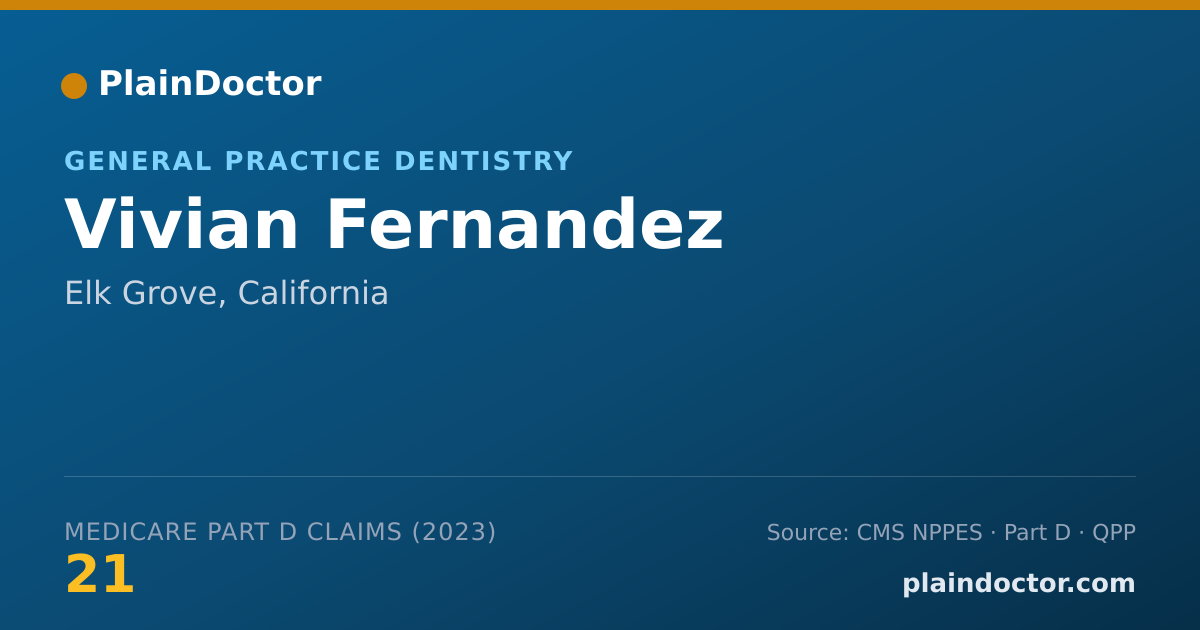 Shareable card for Vivian Fernandez - General Practice Dentistry, Elk Grove, CA