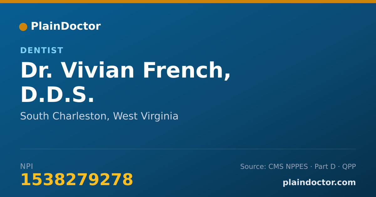 Shareable card for Vivian French, D.D.S. - Dentist, South Charleston, WV
