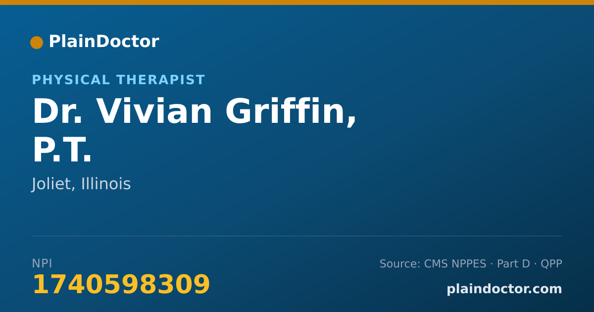 Shareable card for Vivian Griffin, P.T. - Physical Therapist, Joliet, IL