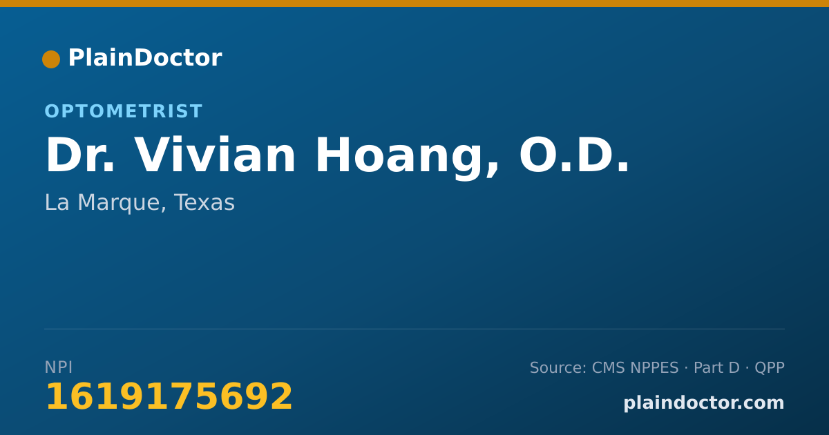 Shareable card for Vivian Hoang, O.D. - Optometrist, La Marque, TX