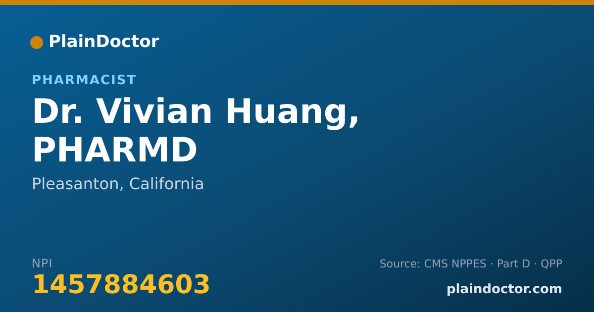 Shareable card for Vivian Huang, PHARMD - Pharmacist, Pleasanton, CA