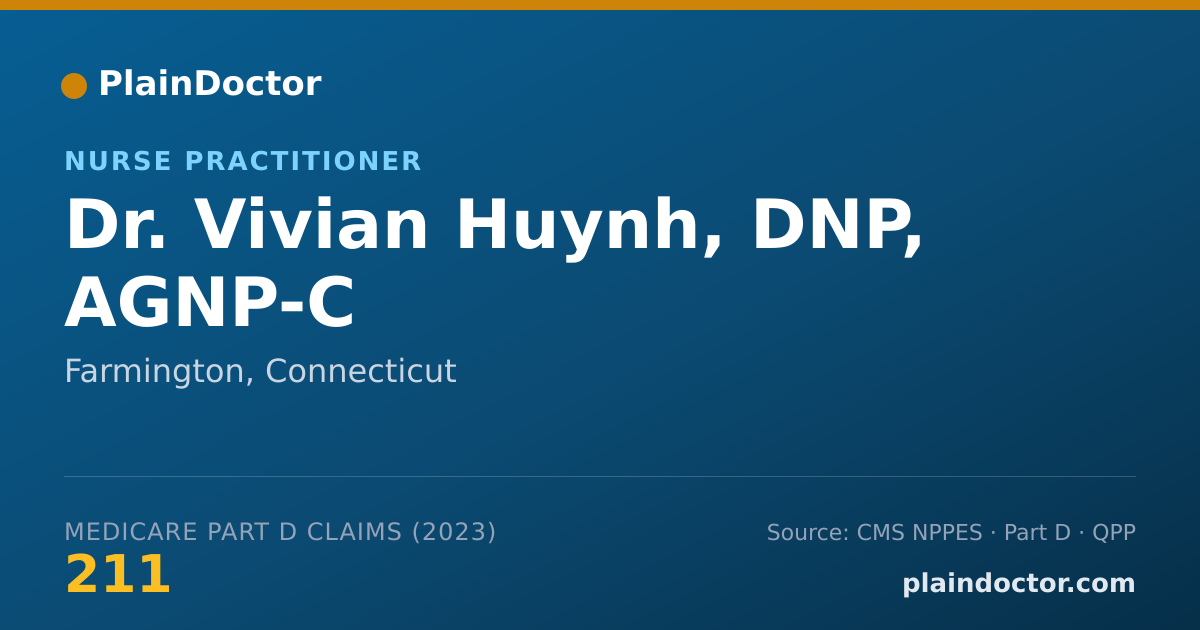 Shareable card for Vivian Huynh, DNP, AGNP-C - Nurse Practitioner, Farmington, CT