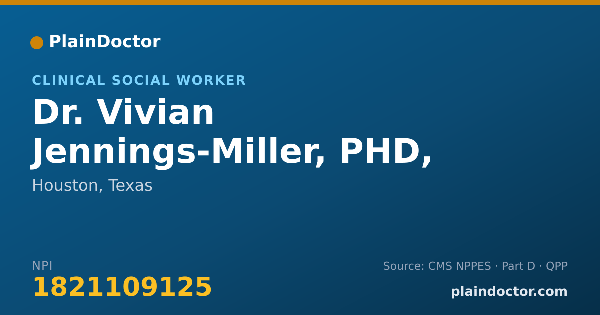 Shareable card for Vivian Jennings-Miller, PHD, LCSW - Clinical Social Worker, Houston, TX