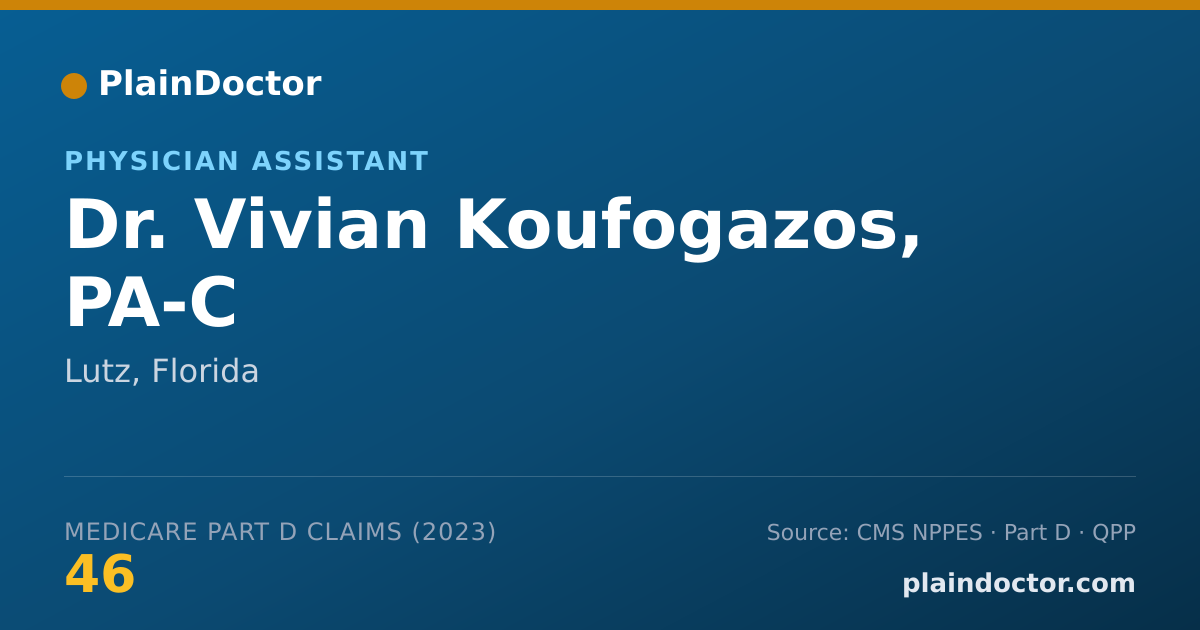 Shareable card for Vivian Koufogazos, PA-C - Physician Assistant, Lutz, FL
