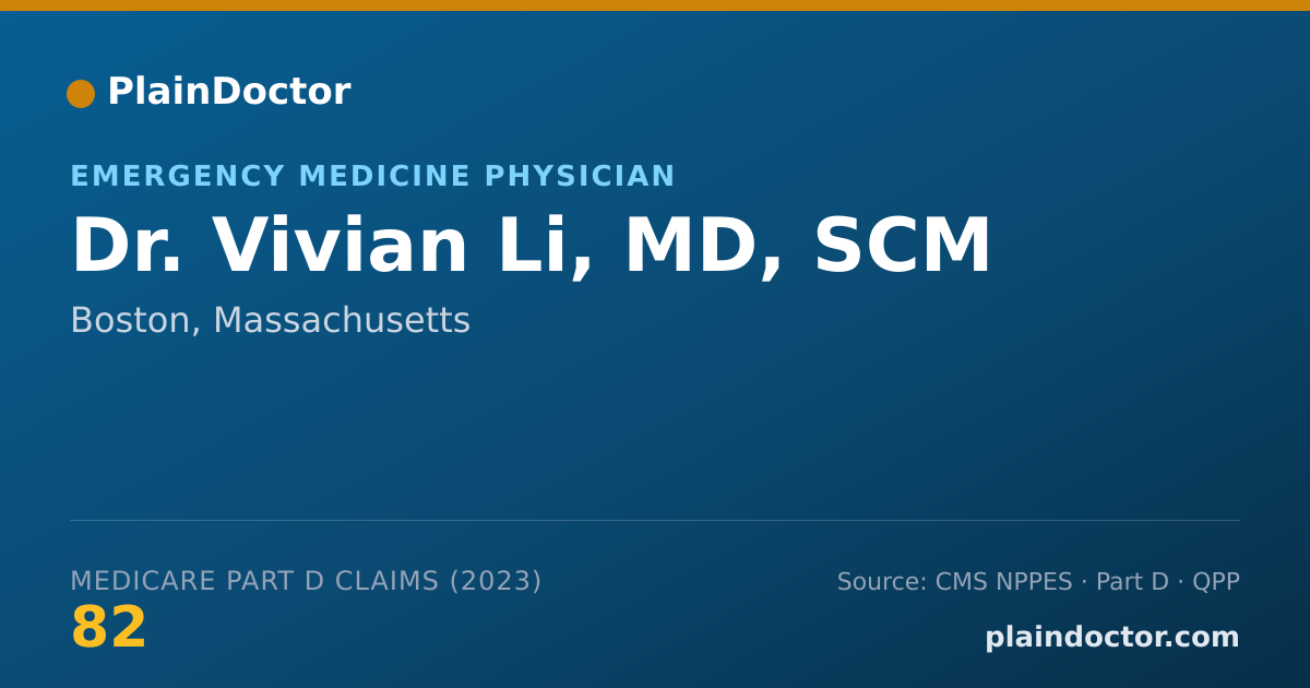 Shareable card for Vivian Li, MD, SCM - Emergency Medicine Physician, Boston, MA