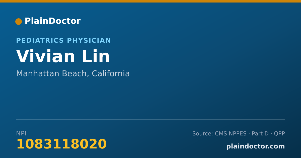 Shareable card for Vivian Lin - Pediatrics Physician, Manhattan Beach, CA