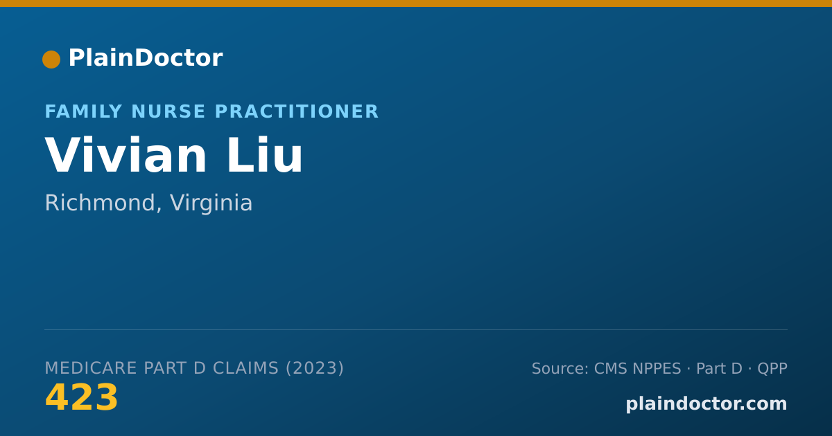Shareable card for Vivian Liu - Family Nurse Practitioner, Richmond, VA
