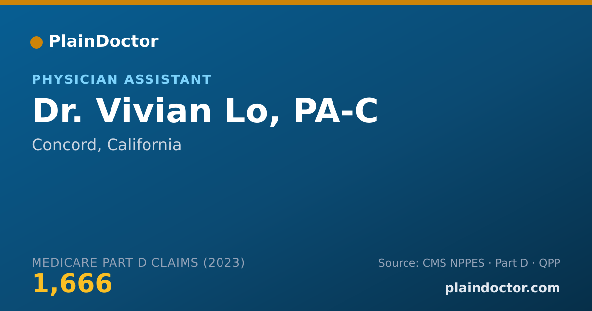 Shareable card for Vivian Lo, PA-C - Physician Assistant, Concord, CA