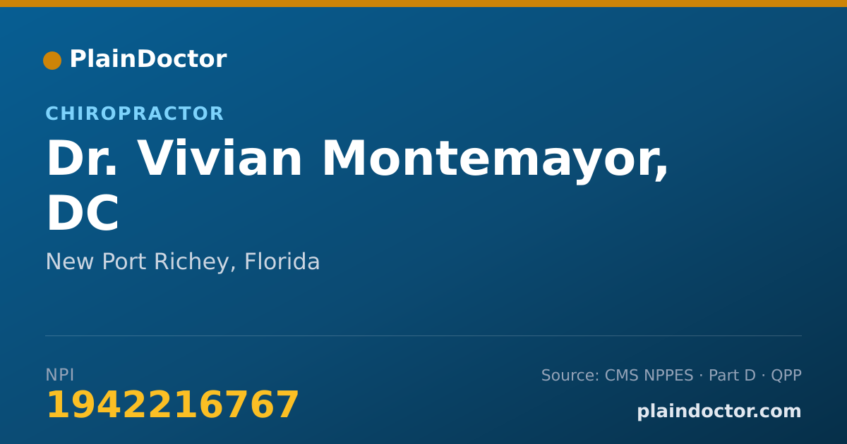 Shareable card for Vivian Montemayor, DC - Chiropractor, New Port Richey, FL
