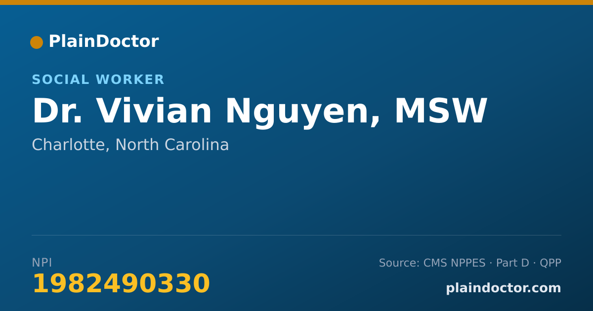Shareable card for Vivian Nguyen, MSW - Social Worker, Charlotte, NC