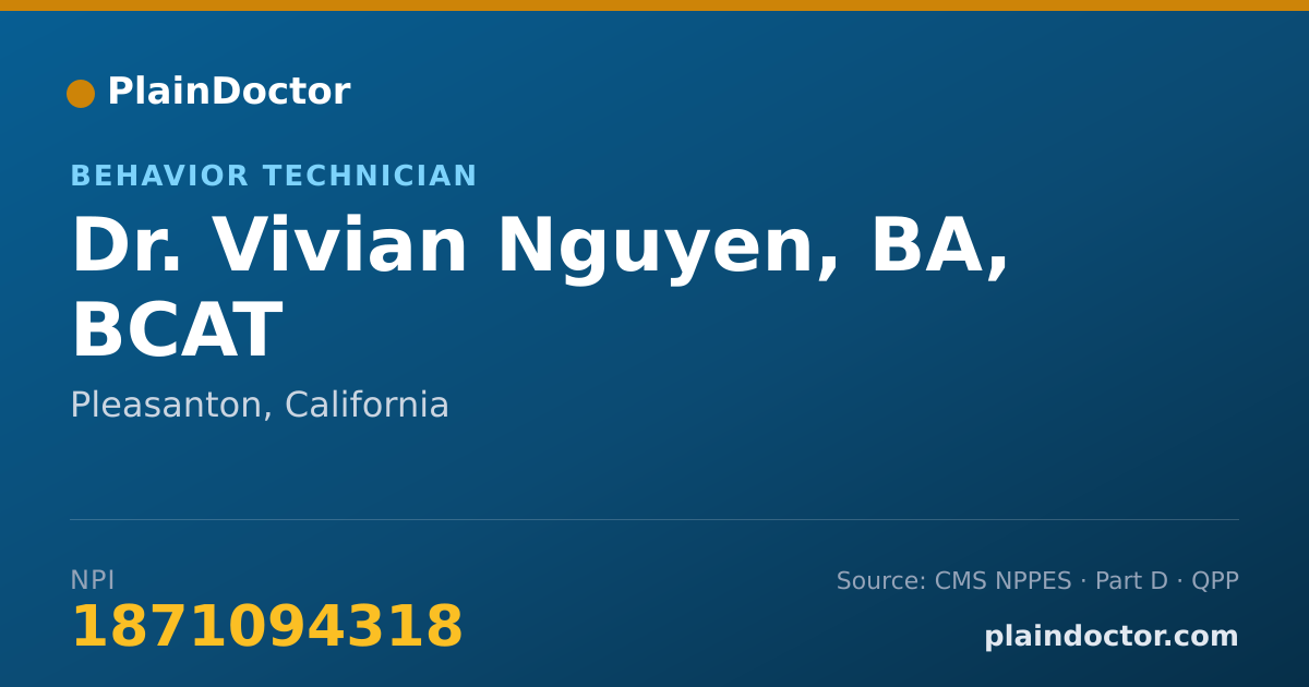 Shareable card for Vivian Nguyen, BA, BCAT - Behavior Technician, Pleasanton, CA